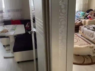 Spied how stepmother masturbates to orgasm and suddenly cum on her - cun on face, tits and body