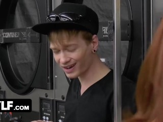 SPIN CYCLE LESBIAN TONGUE FEAT. VANNA BARDOT &amp; SERENE SIREN - CRAZY GIRL ON GIRL LAUNDROMAT ACTION