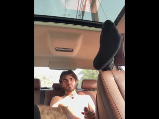 Spraying cum all over my car in public