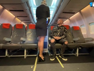 Stewardess fucked by two arrogant passengers during flight (DP)