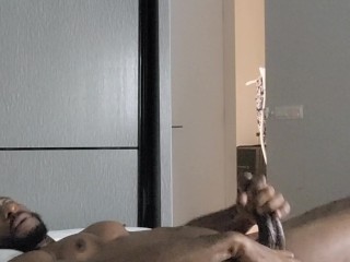 Stroking my cock with the door open shared accommodation