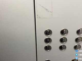 Stuck in an elevator with an excited neighbor. I gave him a blowjob and he fucked me in the pussy