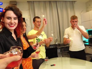 Students Celebrate New Years Eve At Party And Fuck Group Sex