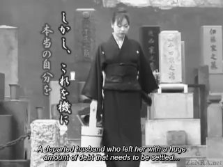 Subtitled mourning Japanese wife Aya Otosaki debt payback