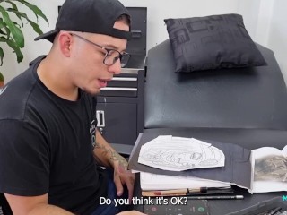 Tattoo ends  with cum on the face and multisquirt- Mariana Martix