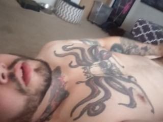 Tattooed Guy Masturbating