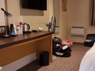 Teasing a Hotel Room Service Guy Bending Over in My Towel when He Brought the Food Menu