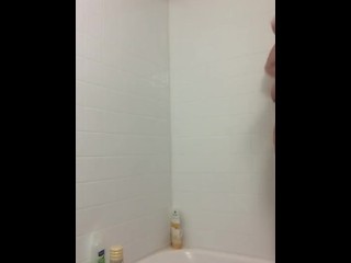 Teen slut masterbates in shower