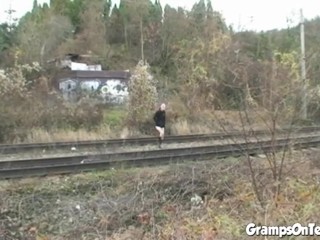 Teen whore creampied by dirty old man