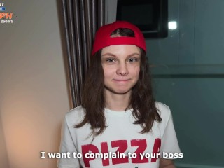 The Cute Delivery Girl ate my Pizza and was Fucked Hard for it