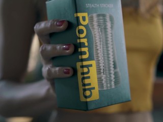 The Handjob of his Life with Pornhub's new Stroker - I swallow his big cumshot