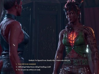 Trans tiefling goes on date with Karlach (act 3 romance scene)