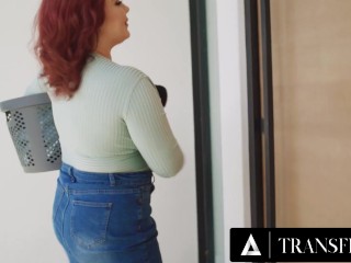 TRANSFIXED - Beautiful Trans Ariel Demure &amp; Emma Rose Hard Tag Team Their Hot Neighbor Natasha Nice