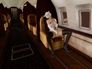 Trap the Cat FURRY masturbates on the plane [3d hentai uncensored]