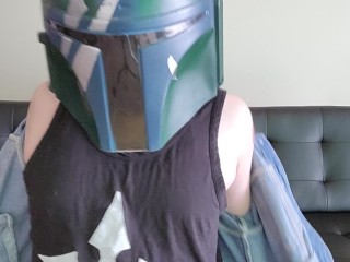 TS Mandalorian Pees While Jerking Off