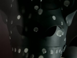 Twink sucks &amp; fucks daddy’s sheathed cock. (dog mask, rough sex)