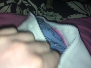 Unzipped My Onesie to Cum in My Boxers Next to Girlfriend!