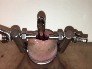 Urethral stretching with super device! My urethra is filled with sperm.