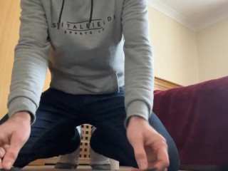 VERBAL. Big cock masturbated while working from home - wanking hard to cumshot