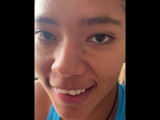 Watch me swallow and ride every inch of my stepbrother's huge cock -amateur couple-nysde