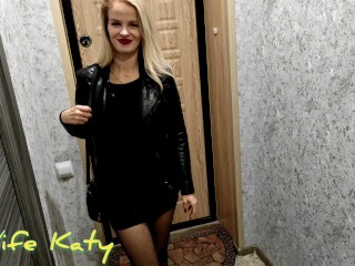 We went with a neighbor after a party to her, fucked and finished on her face and tits