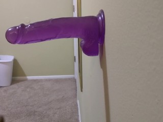 webslut slave whore faye practices deepthroating on dildo
