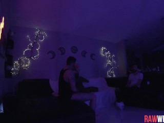 Well hung white boy tears up tight black pussy BTS