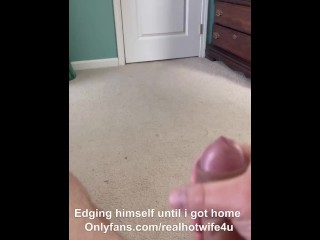 Wife comes home used for husband - gives him sloppy seconds 