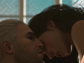 Yennefer rides the witcher Geralt's big cock