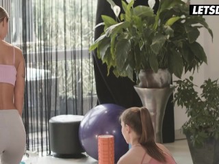 Yoga Workout Turns Into A Steamy Threeway For Kiara, Angelica and Monika - A GIRL KNOWS