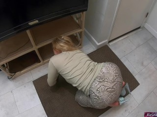 Your stepmom gets stuck and you get to fuck her (POV)