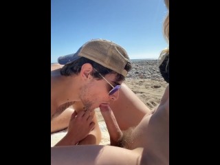 Zoey Taylor gets head on a nude beach