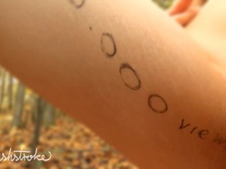 Zur Feier von 1 Mio Videoaufrufen verwöhne ich mich nackt im Wald